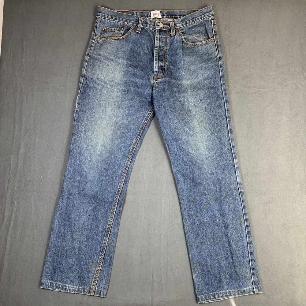 Vintage Levis 501 Jeans Mens 34x30 Blue 90s Made USA Faded Classic Read Desc